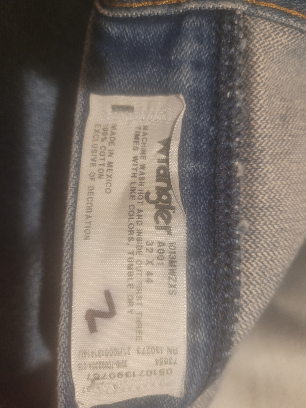 Wrangler Men's Slim Blue Denim Jeans 32x44 - Picture 2 of 4